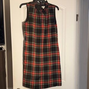 J. Crew Vibrant Plaid Sleeveless Midi Dress